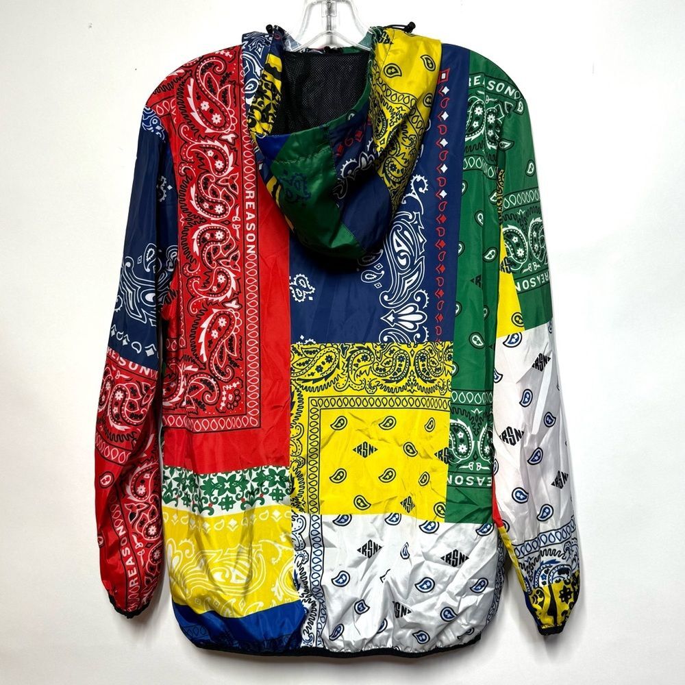 Reason Bandana Print Anorak Jacket Men's Small Half Zip Pullover Multicolor S - Picture 5 of 13